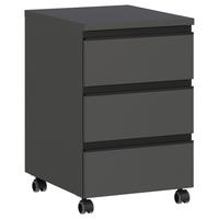 Rollcontainer Bedano Graphitfarben B: 40cm - Graphitfarben, MODERN, Holzwerkstoff/Kunststoff (40/63/50cm) - Germania