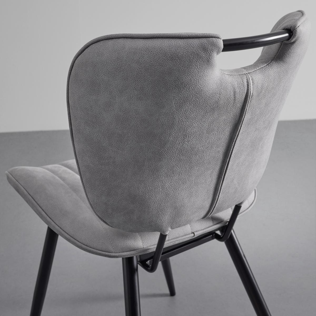 Jídelní židle HINA sv. šedá - černá/světle šedá, Moderní, kov/dřevo (46/84/57cm) - Bessagi Home