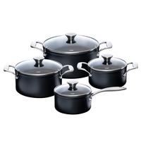 Kochtopfset Nuovo - Schwarz, Basics, Metall (49,7/30/39,50cm) - Kelomat