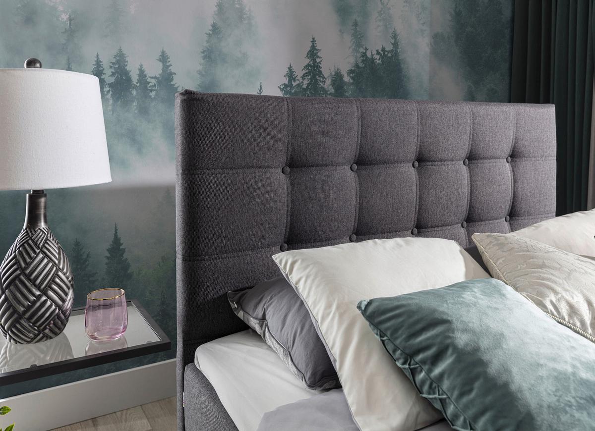 Boxbett Inez Hellgrau Lf: 160x200 cm - Silberfarben/Hellgrau, MODERN, Textil (160/200cm) - MID.YOU