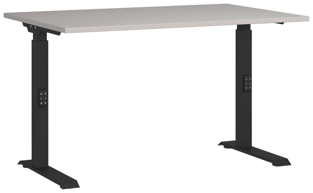 Schreibtisch Schwarz/Kaschmir L: 120cm - Kaschmir/Schwarz, MODERN, Holzwerkstoff/Metall (120/80/68-91cm) - Germania
