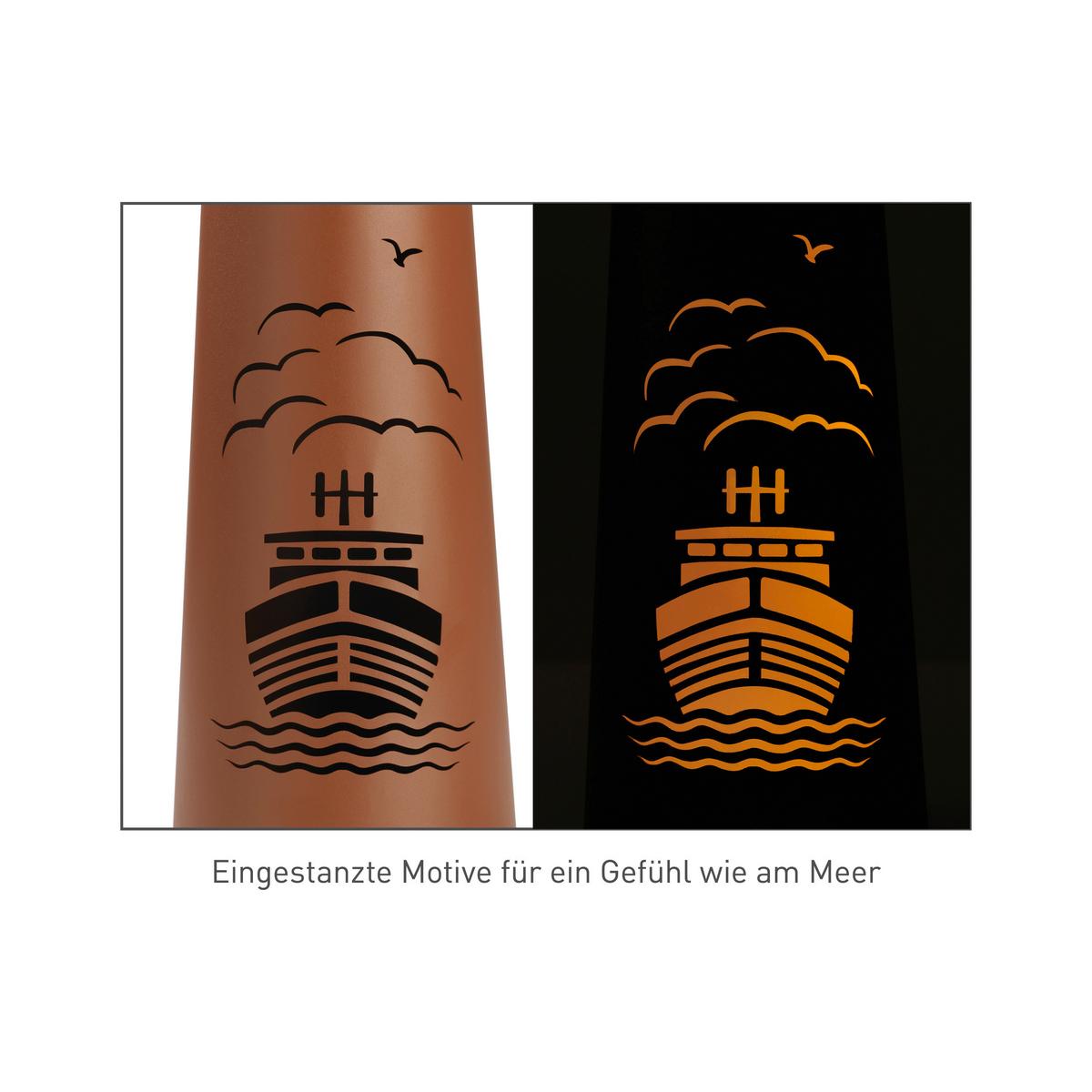 Led Dekosäule Mit Schale Garvida Leuchtturm H: 70,6 Cm - Rostfarben, Basics, Metall (18,5/18,5/70,6cm)