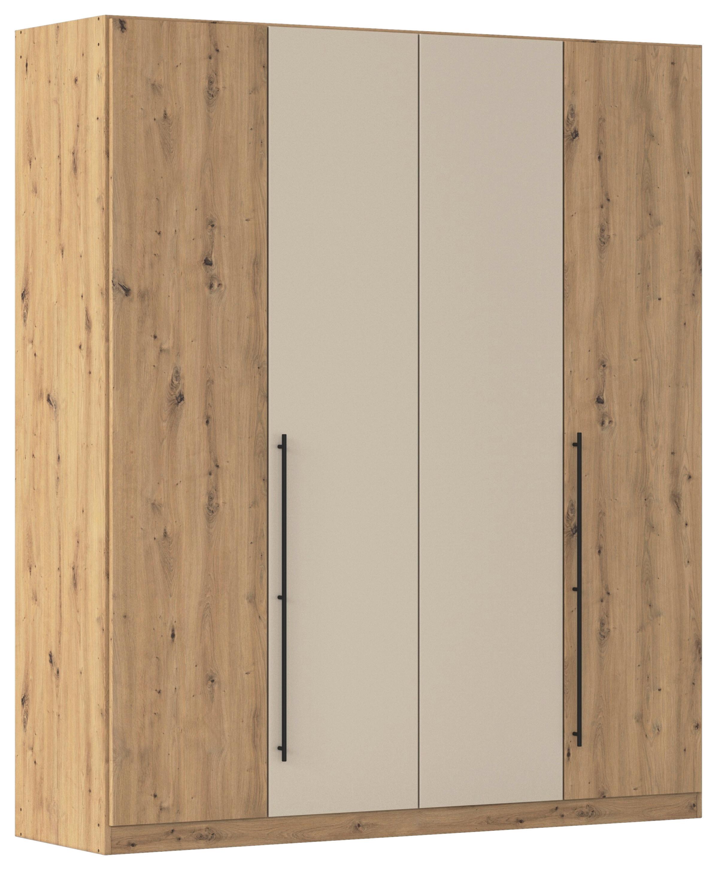Kleiderschrank Safari B: 181 cm - Champagner/Eiche Artisan, KONVENTIONELL, Holzwerkstoff (181/229/54cm)