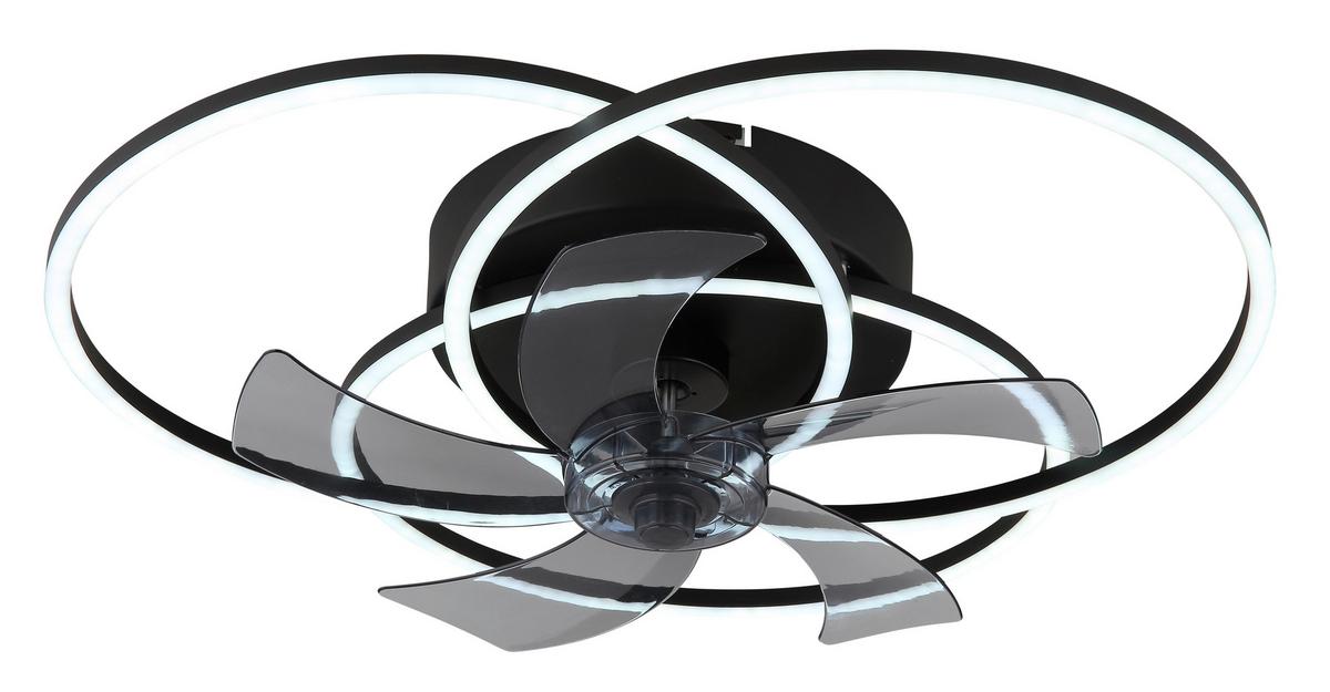 Deckenventilator 03645 Alia - Hellgrau/Schwarz, Design, Kunststoff/Metall (58/17,5cm) - Globo