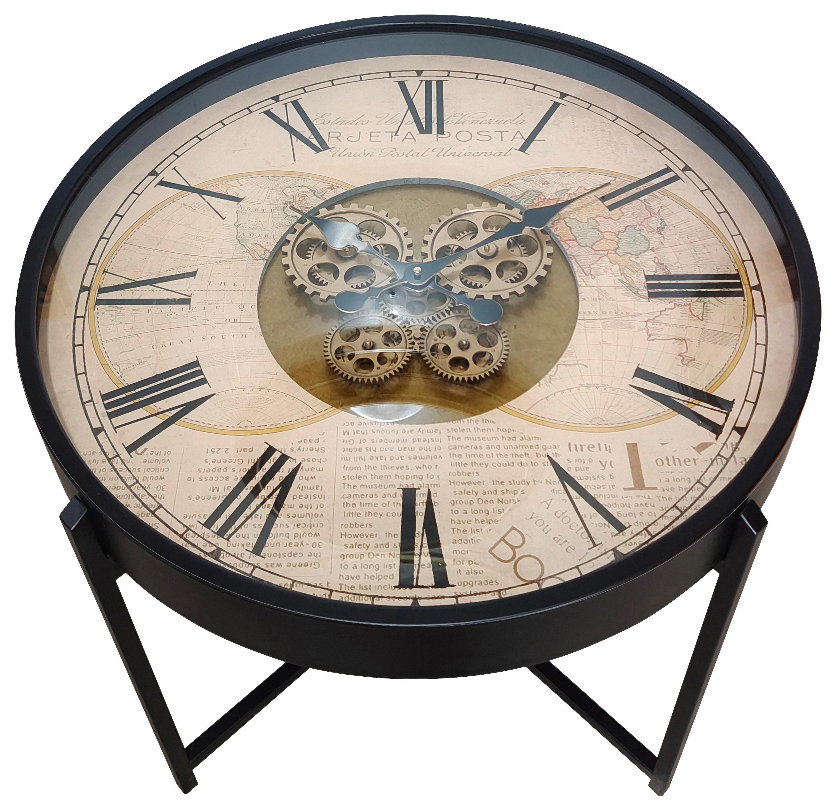 Konferenční stolek TIME P: 71cm - černá, Moderní, kov/sklo (71,5/57cm)