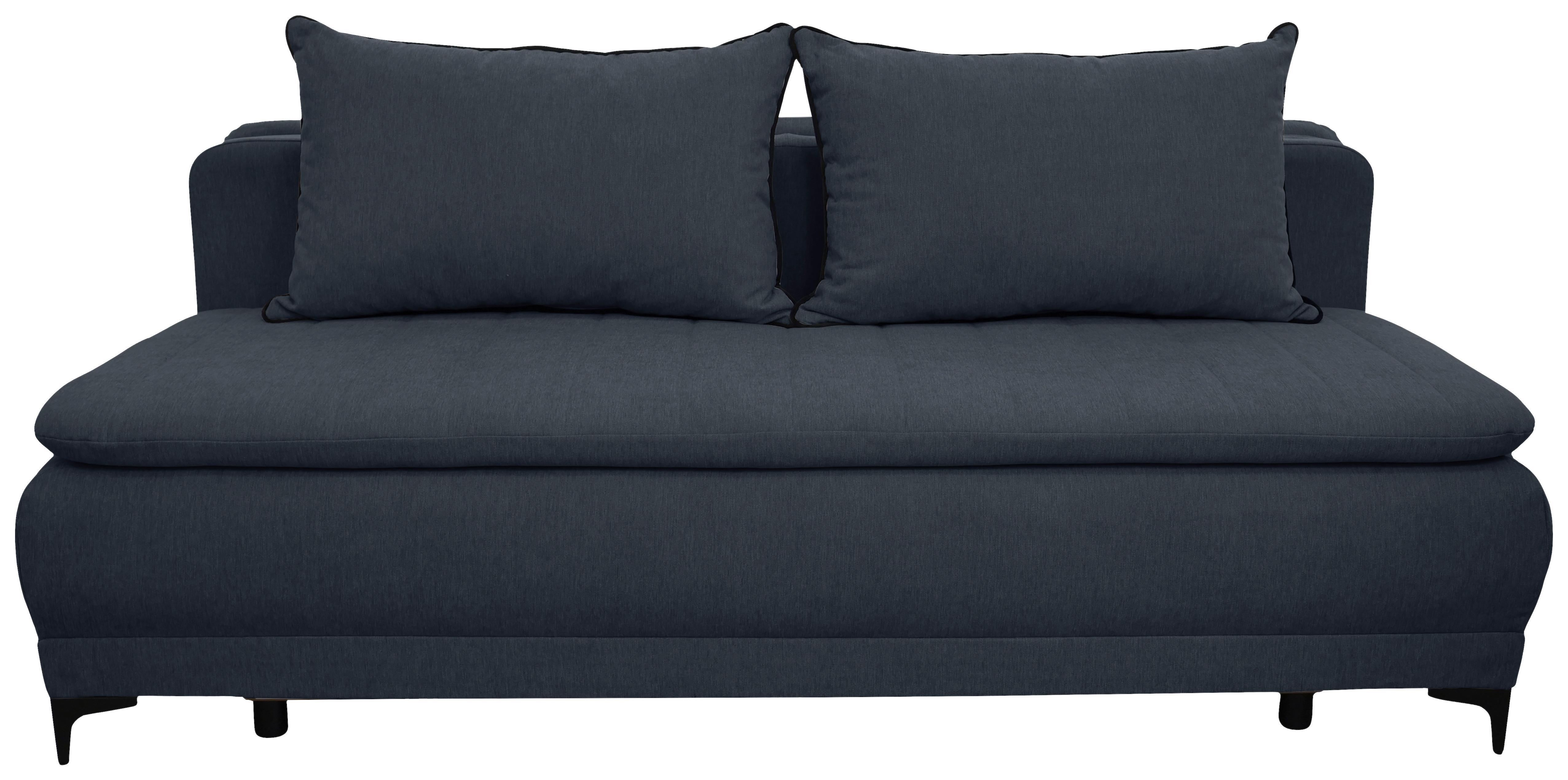 Schlafsofa Moliss Dunkelblau B: 202 Cm - Schwarz/Dunkelblau, Basics, Textil (202/98/78cm) - Livetastic