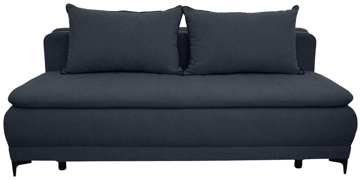 Schlafsofa Moliss Dunkelblau B: 202 cm - Schwarz/Dunkelblau, Basics, Textil (202/98/78cm) - Livetastic