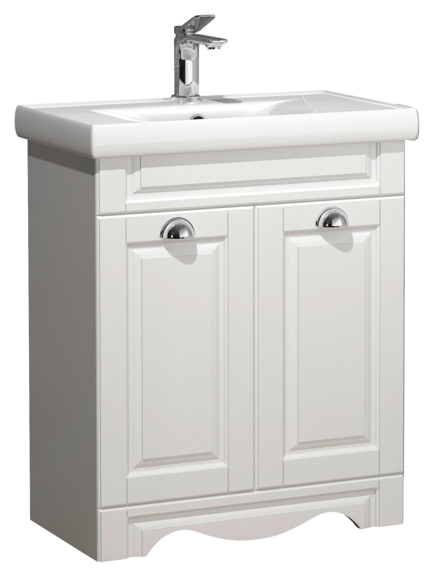 Waschtischkombi Casalo L - Weiß, MODERN, Keramik/Holzwerkstoff (61cm) - MID.YOU