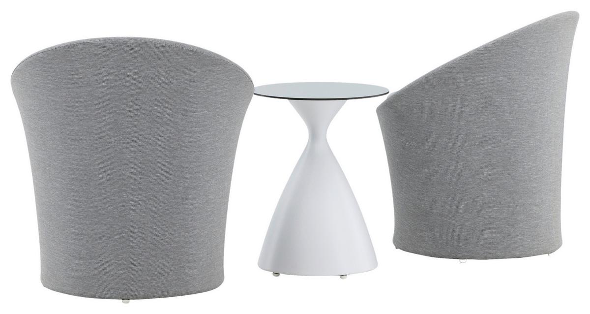 Gartenset Spoga - Weiß/Grau, KONVENTIONELL, Textil/Metall - Gardenson