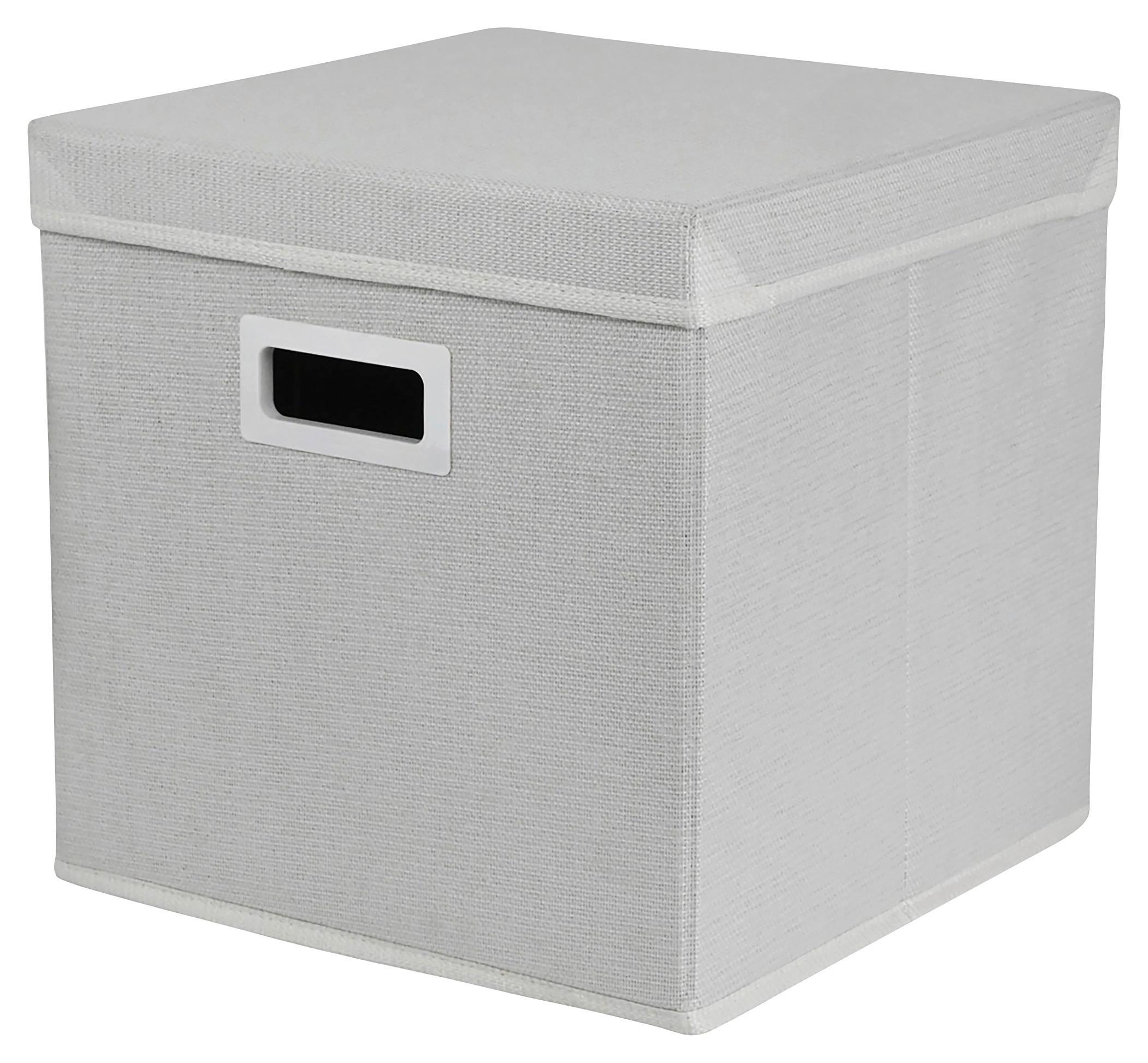 Skladací box BOBBY S VEKOM - biela, Modern, kartón/textil (33/33/33cm) - Mömax