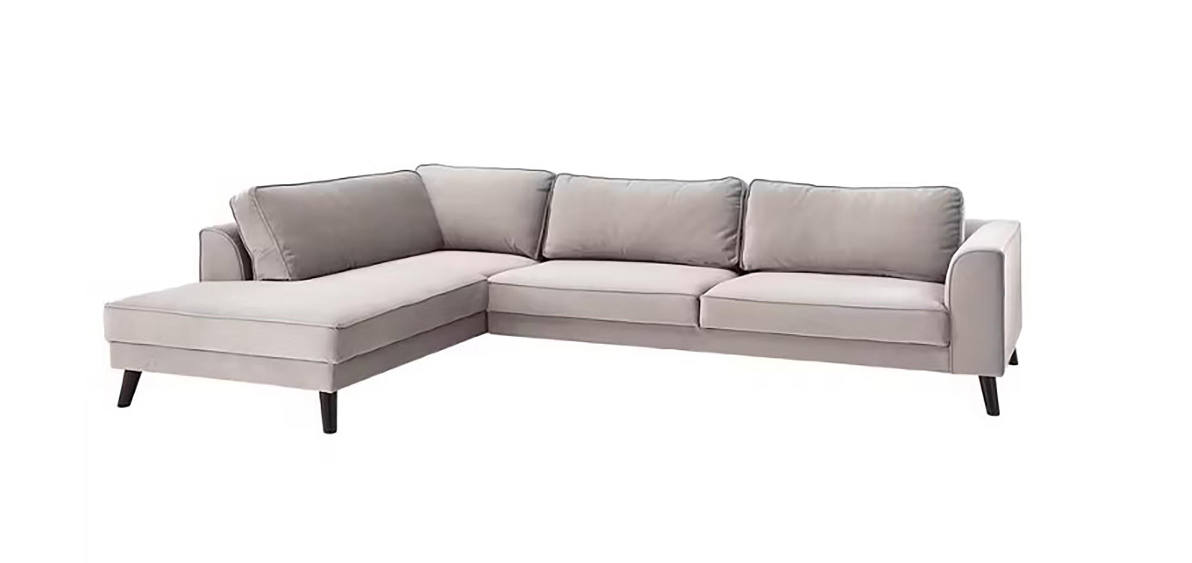 Ecksofa Lumber Jack Hellgrau B: 291 Cm - Wengefarben/Hellgrau, MODERN, Textil (291/85/201cm) - Trendmanufaktur