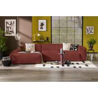 Ecksofa Hannah Rot 170x343 cm - Rot/Schwarz, Design, Textil (170/343cm) - MID.YOU