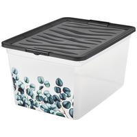 Aufbewahrungsbox Eukalyptus Mit Deckel 38,4x19,9x28,3 Cm - Klar/Anthrazit, KONVENTIONELL, Kunststoff (38,4/19,9/28,3cm)