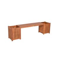 Gartenbank Holz Vanda mit Pflanzkasten - Braun, LIFESTYLE, Holz (150/40/30cm)