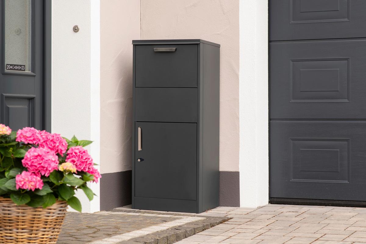 Paketbox Pepe - Anthrazit, KONVENTIONELL, Metall (39/50/114cm)