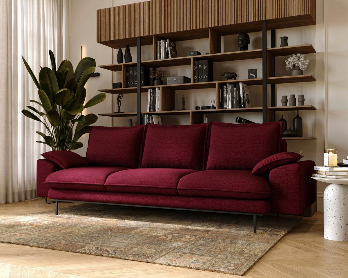 Sierra 3 Bordeaux B: 267 Cm - Bordeaux/Schwarz, Design, Textil (267/92/97cm) - Livetastic