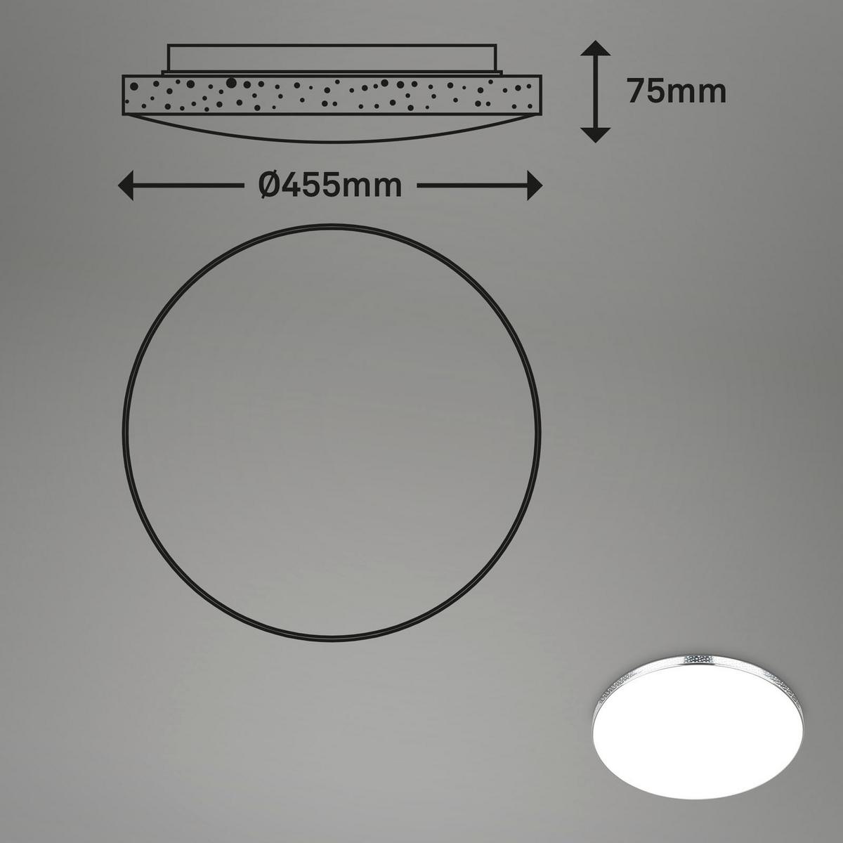 Led-deckenleuchte 3679-118 Ø 45,5 Cm Multicolor - Chromfarben/Weiß, Basics, Kunststoff/Metall (45,5/7,5cm) - Briloner