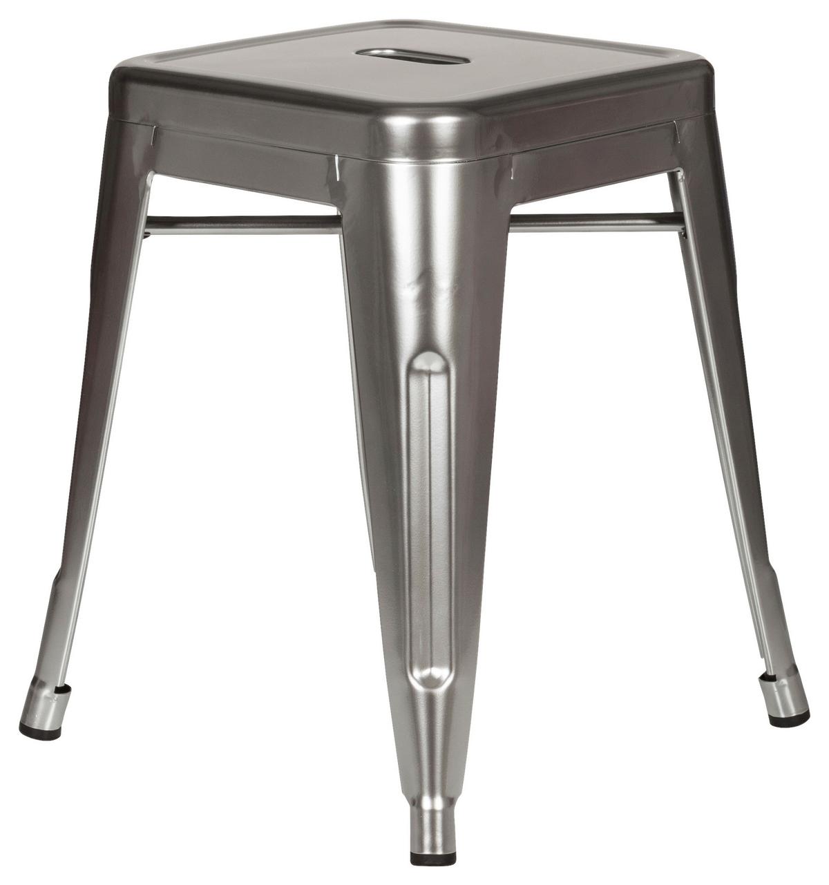 Hocker Vantaggio Stahl Platinfarben H: 46cm Stapelbar - Platinfarben, Basics, Metall (39/46/39cm) - MID.YOU