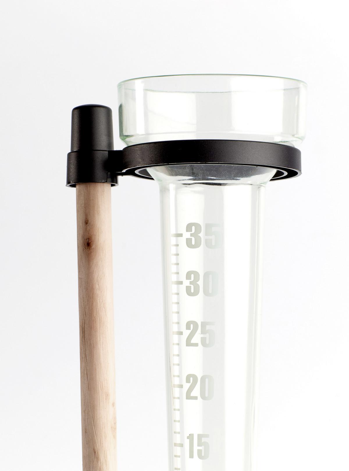 Regenmesser Calypso Analog mit Erdspieß - Klar/Transparent, Holz/Kunststoff (24,5/10,2cm) - Homezone