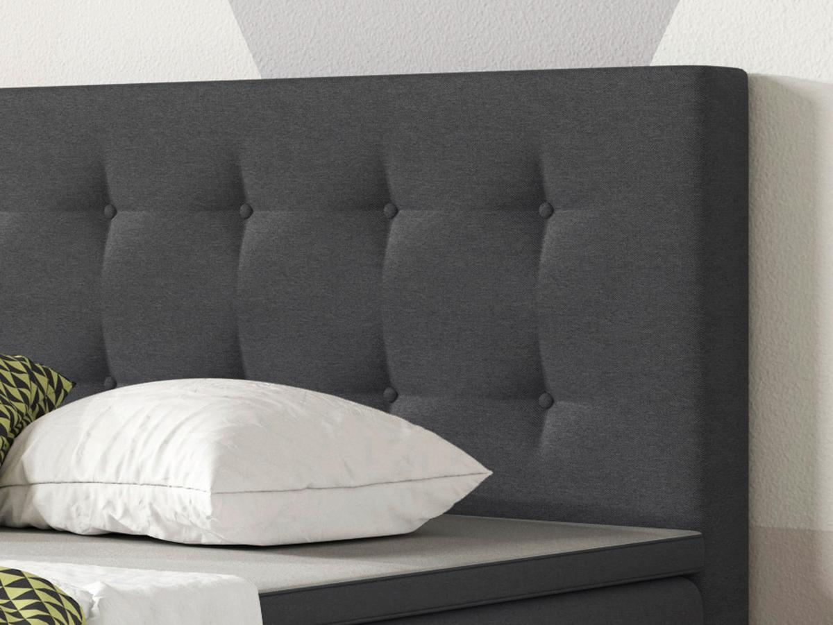 Boxspringbett Mit Topper 140x200 Cm Köln - Anthrazit/Silberfarben, KONVENTIONELL, Textil (140/115/210cm) - MID.YOU