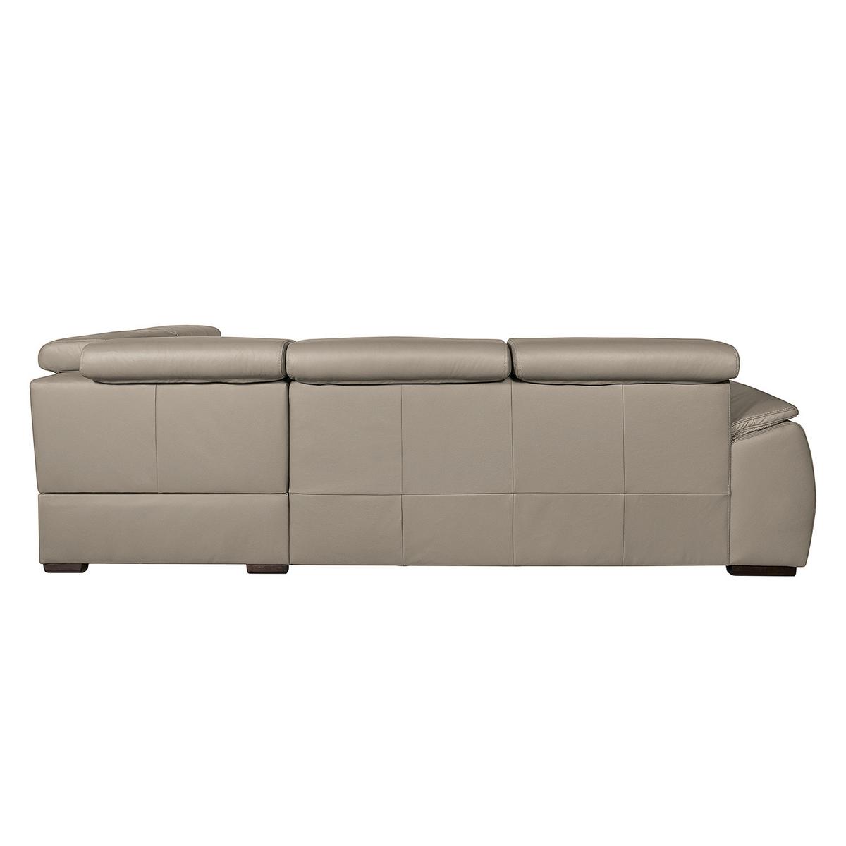 Ecksofa City Hellgrau S: 265x211 Cm - Wengefarben/Hellgrau, Design, Leder (265/211cm) - Livetastic