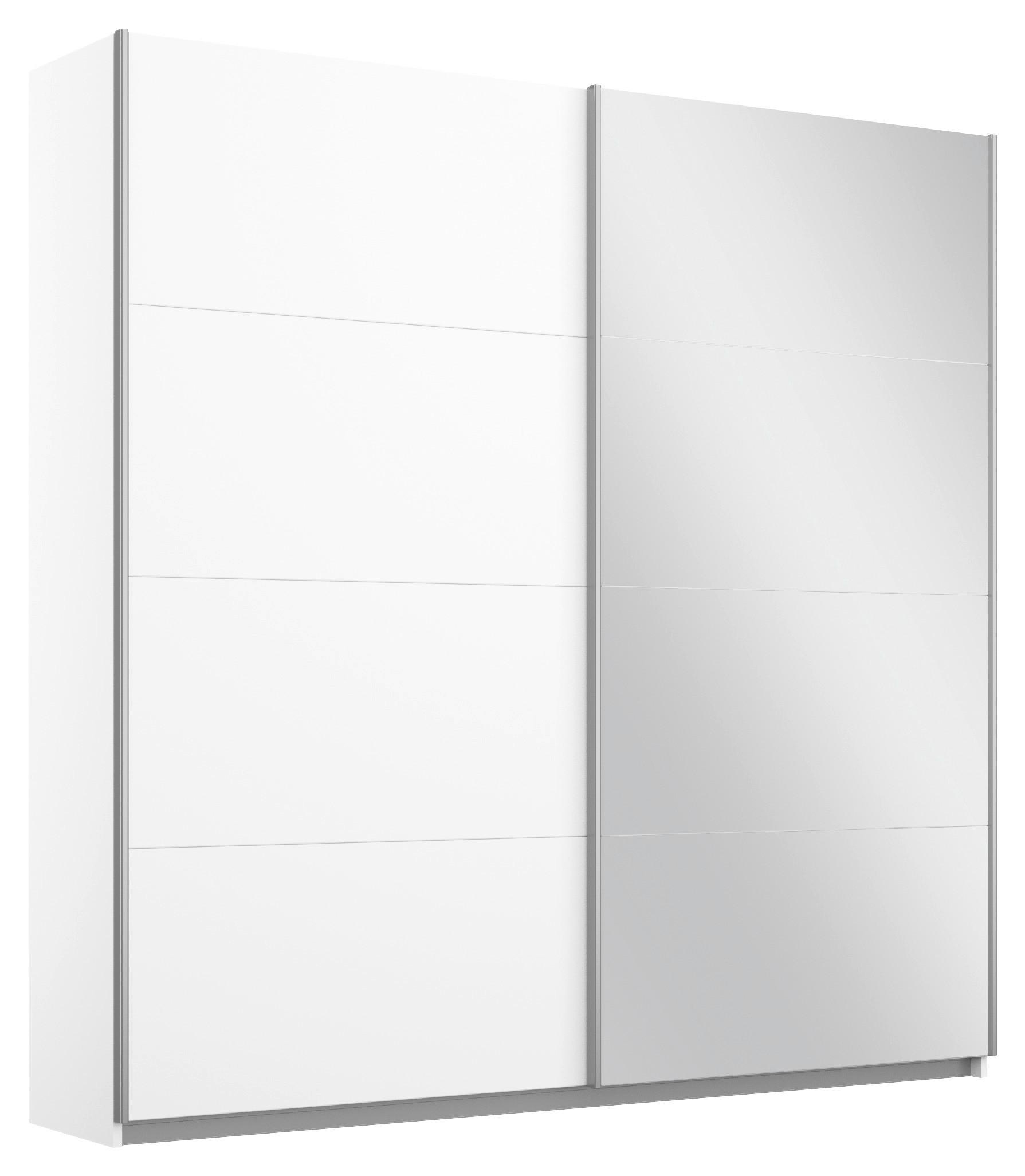Schwebetürenschrank m. Spiegel 181cm Belluno, Weiß