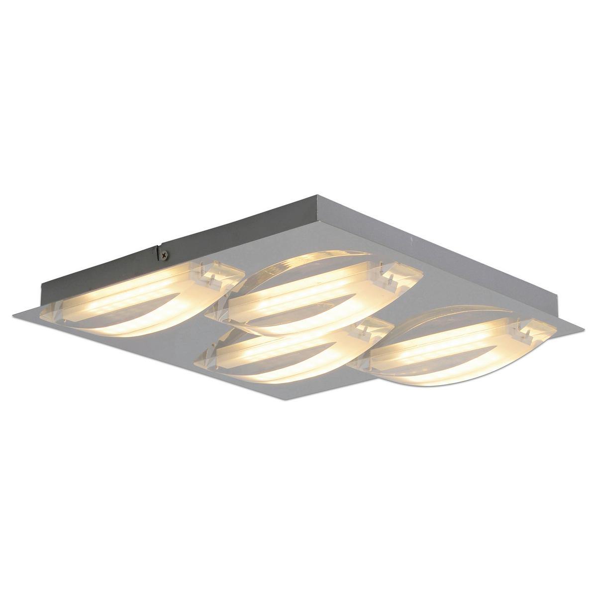 LED-Deckenleuchte Chur L: 30 cm Quadratisch - Chromfarben, Basics, Kunststoff/Metall (30/5cm) - Näve