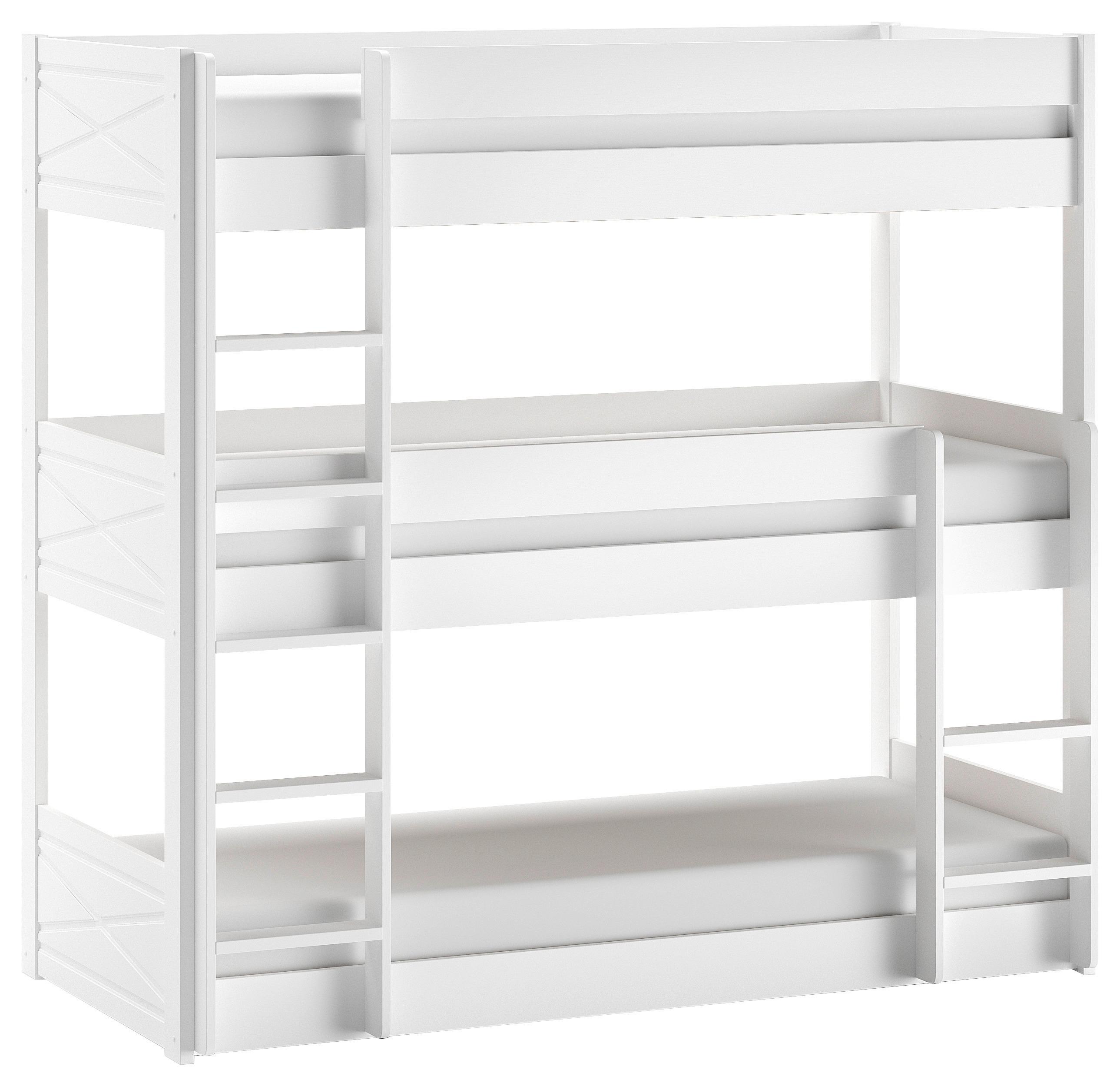 Etagenbett Scott - Weiß, MODERN, Holz (90/200cm) - MID.YOU
