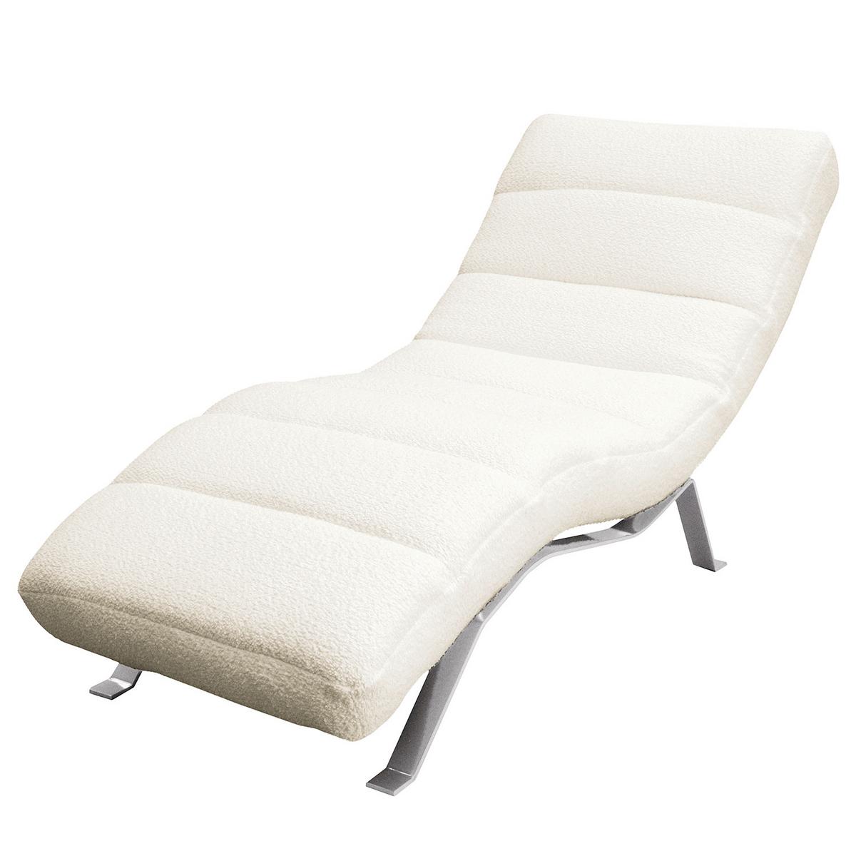 Relaxliege Swing Silver Weiß B: 65 cm - Silberfarben/Weiß, Design, Textil (65/65-95/171cm) - Livetastic