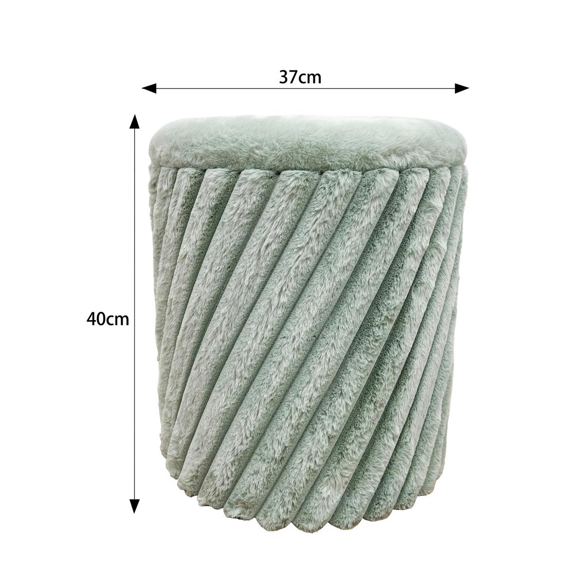 Taburet CADY, zelená tk.kožešina, max.120 kg - zelená, Romantický / Rustikální, kompozitní dřevo/textil (37/40cm) - Mömax