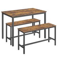 JÍDELNÍ SET VASAGLE - černá/hnědá, Natur, kov/kompozitní dřevo (110/70/75cm) - Boxxx