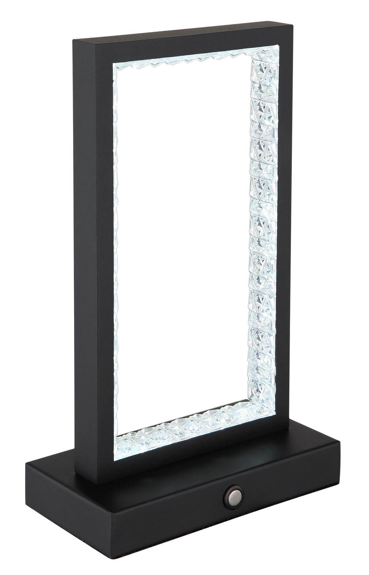 Akku-Tischleuchte 24008s - Klar/Schwarz, Design, Kunststoff/Metall (14/7,5/23cm) - Globo