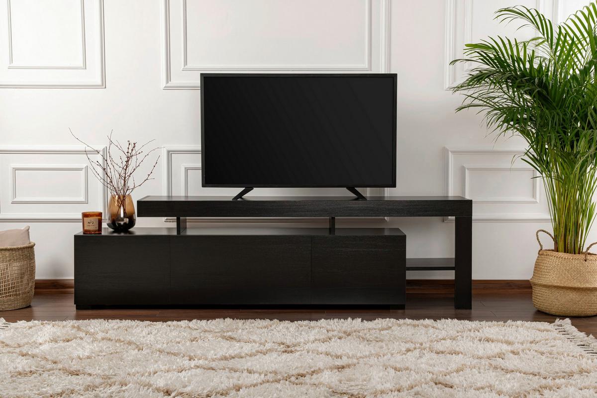 TV-ELEMENT Schwarz B: 192cm - Schwarz, MODERN, Holzwerkstoff (192/53/37cm)