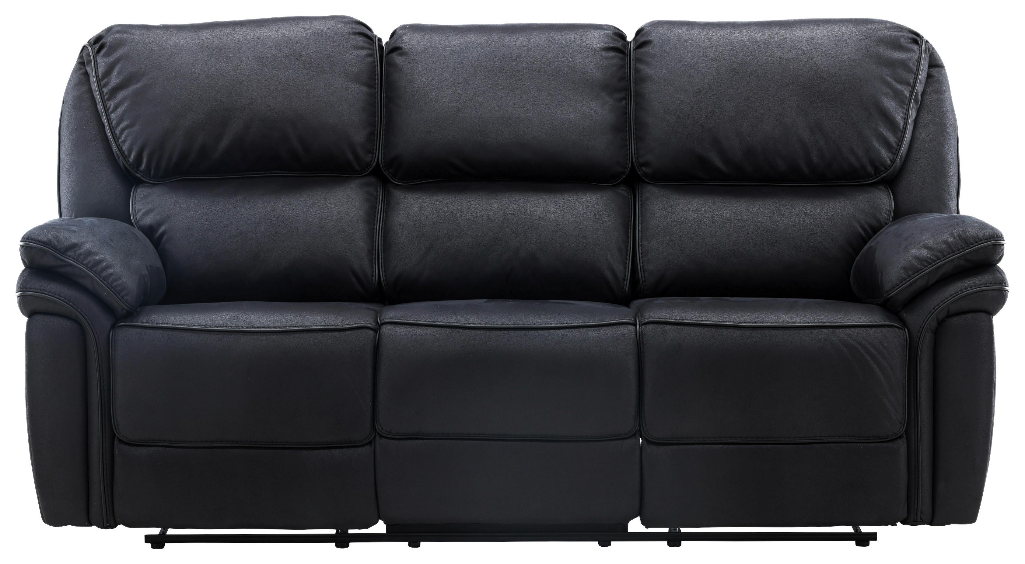 3-Sitzer-Sofa Saranda - Schwarz, Design, Kunststoff/Textil (228/103/99cm) - Livetastic
