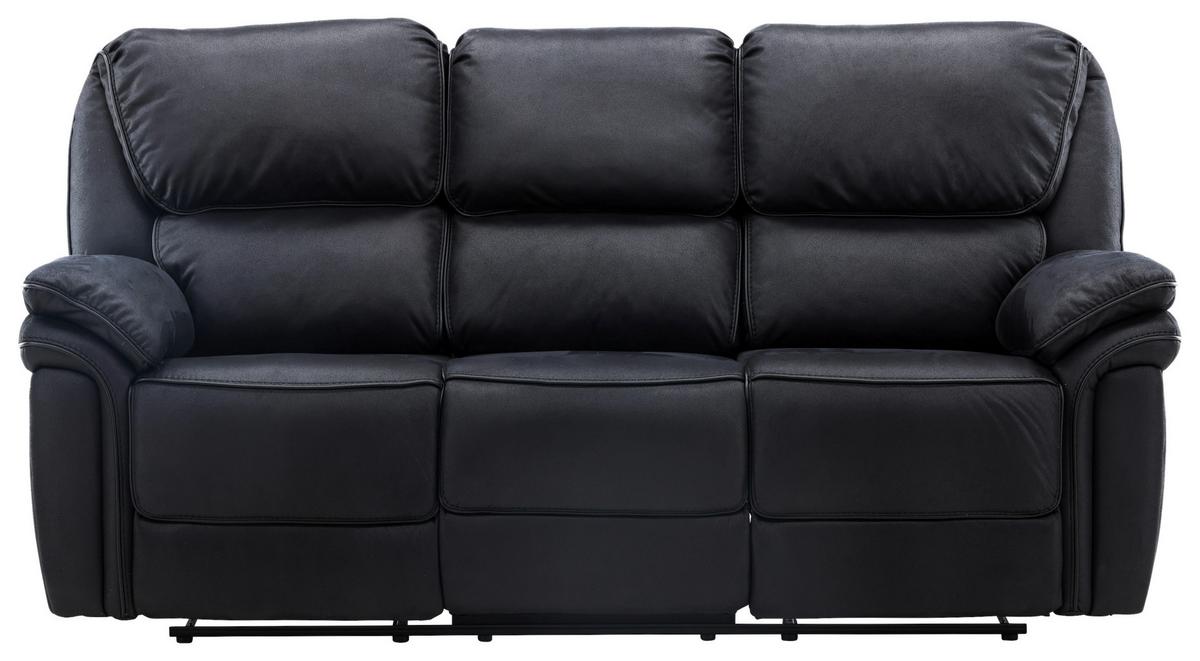 3-Sitzer-Sofa Saranda - Schwarz, Design, Kunststoff/Textil (228/103/99cm) - Livetastic