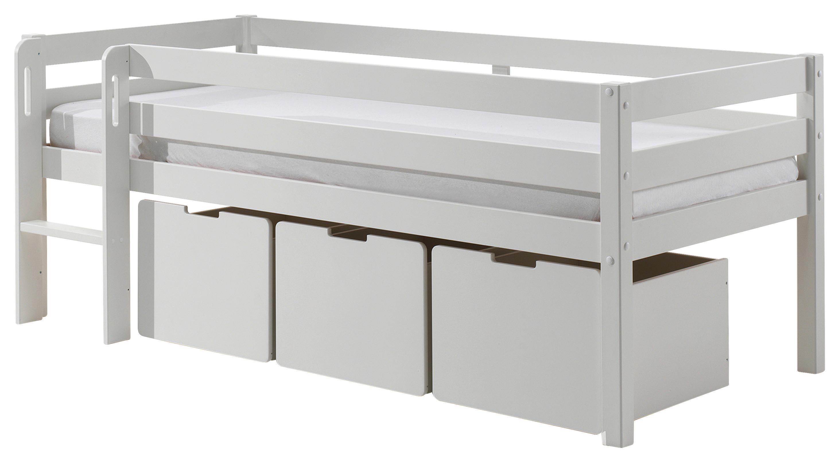 Hochbett Pino Inkl. Bettlade 90x200 Cm - Weiß, MODERN, Holz/Holzwerkstoff (90/200cm) - MID.YOU