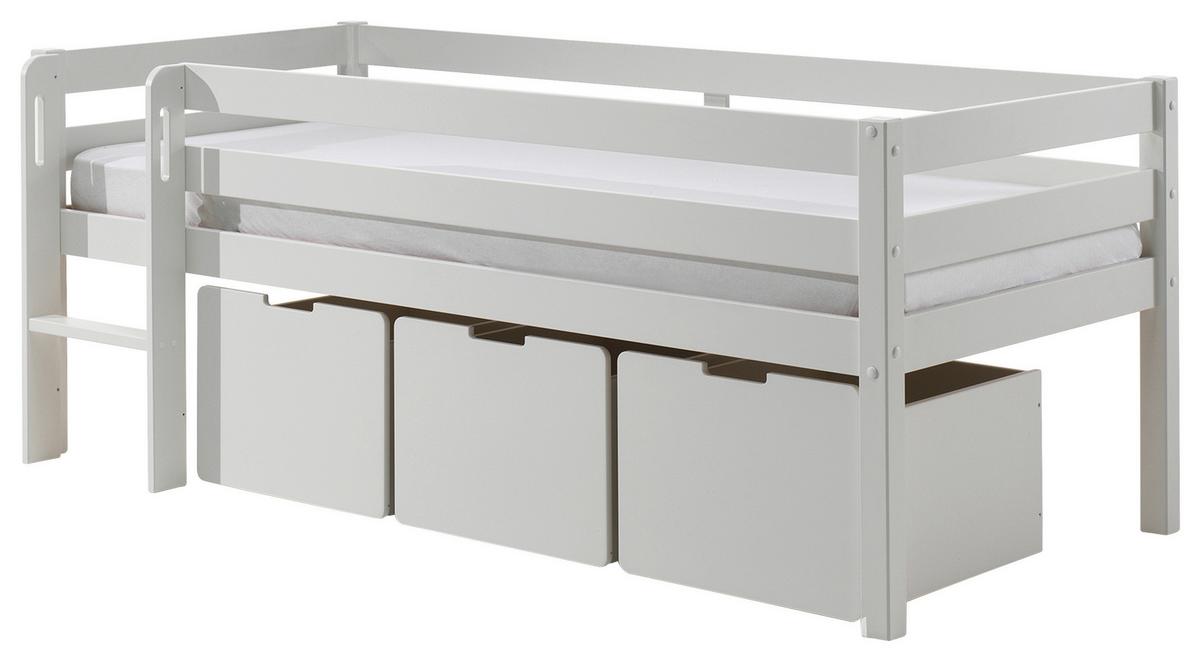 Hochbett Pino Inkl. Bettlade 90x200 Cm - Weiß, MODERN, Holz/Holzwerkstoff (90/200cm) - MID.YOU