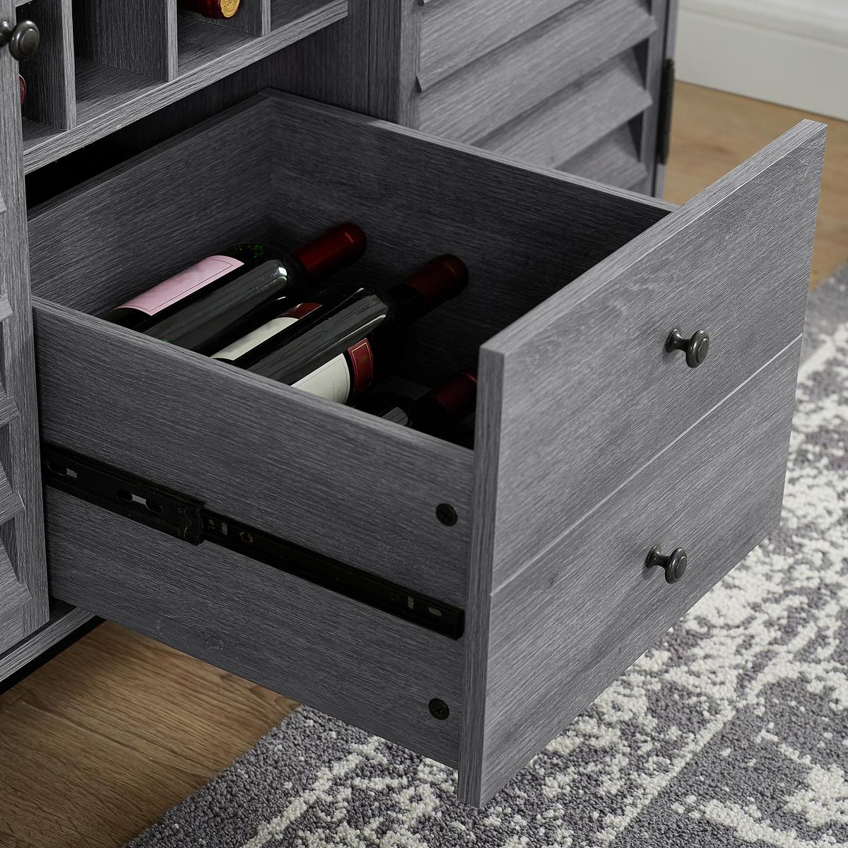 Weinregal Vaughn Grau Eiche Dekor B: 120 cm - Eichefarben/Eiche grau, Design, Holzwerkstoff (120/76/48cm) - MID.YOU