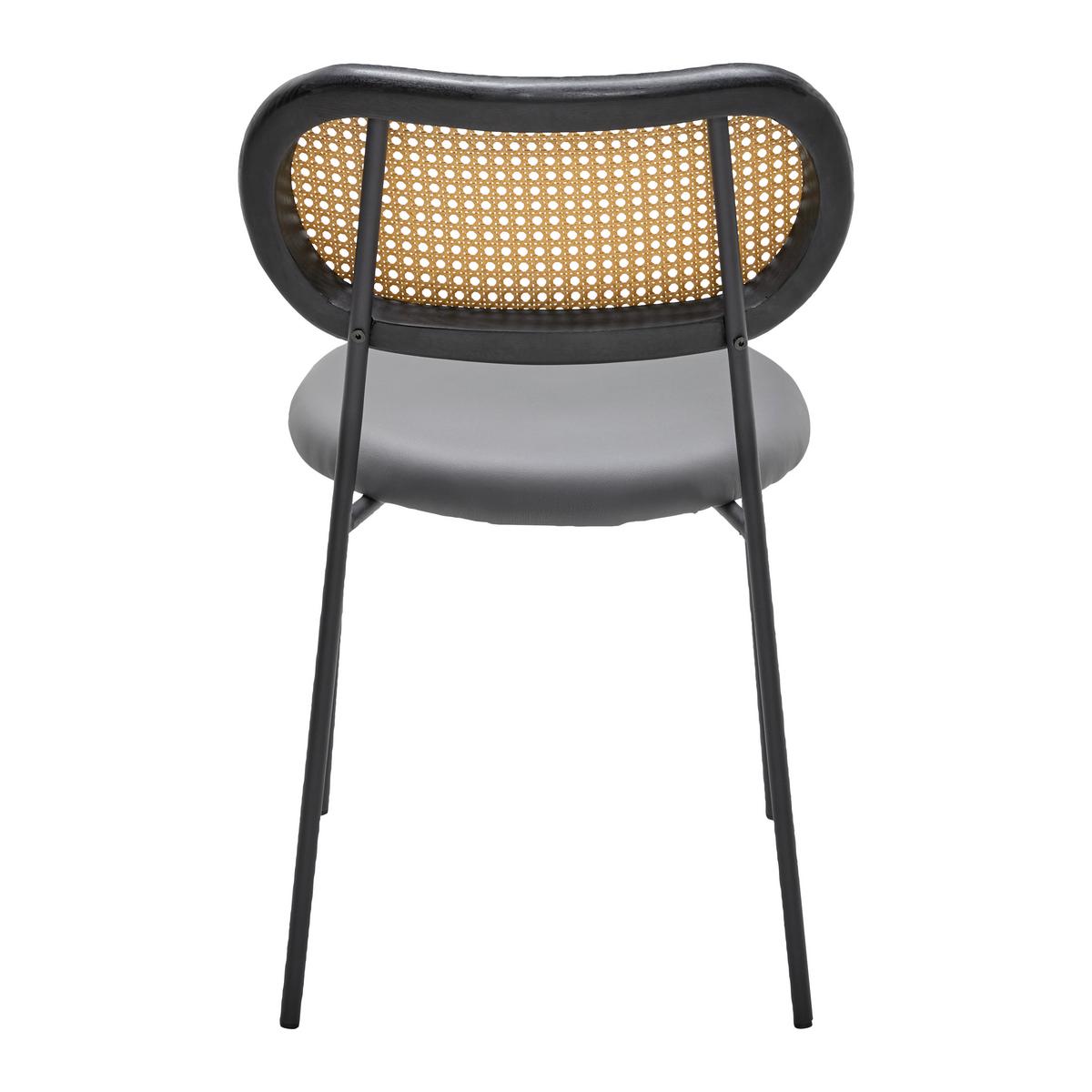 Stolička Casa sivá drevo/ratan/kov - svetlohnedá/čierna, Modern, kov/drevo (42/77/51cm) - Bessagi Home