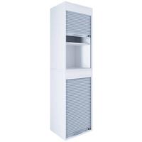 Aktenschrank Aktos XL Weiß/Grau B: 50 cm - Weiß/Grau, MODERN, Holzwerkstoff/Kunststoff (50/186/40cm) - MID.YOU