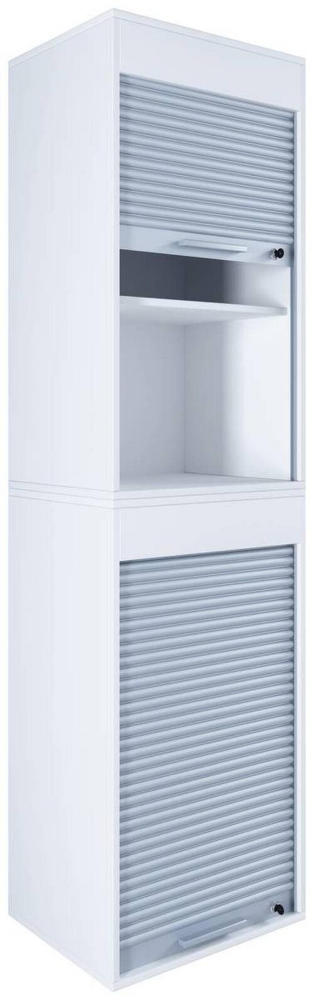 Aktenschrank Aktos XL Weiß/Grau B: 50 cm - Weiß/Grau, MODERN, Holzwerkstoff/Kunststoff (50/186/40cm) - MID.YOU