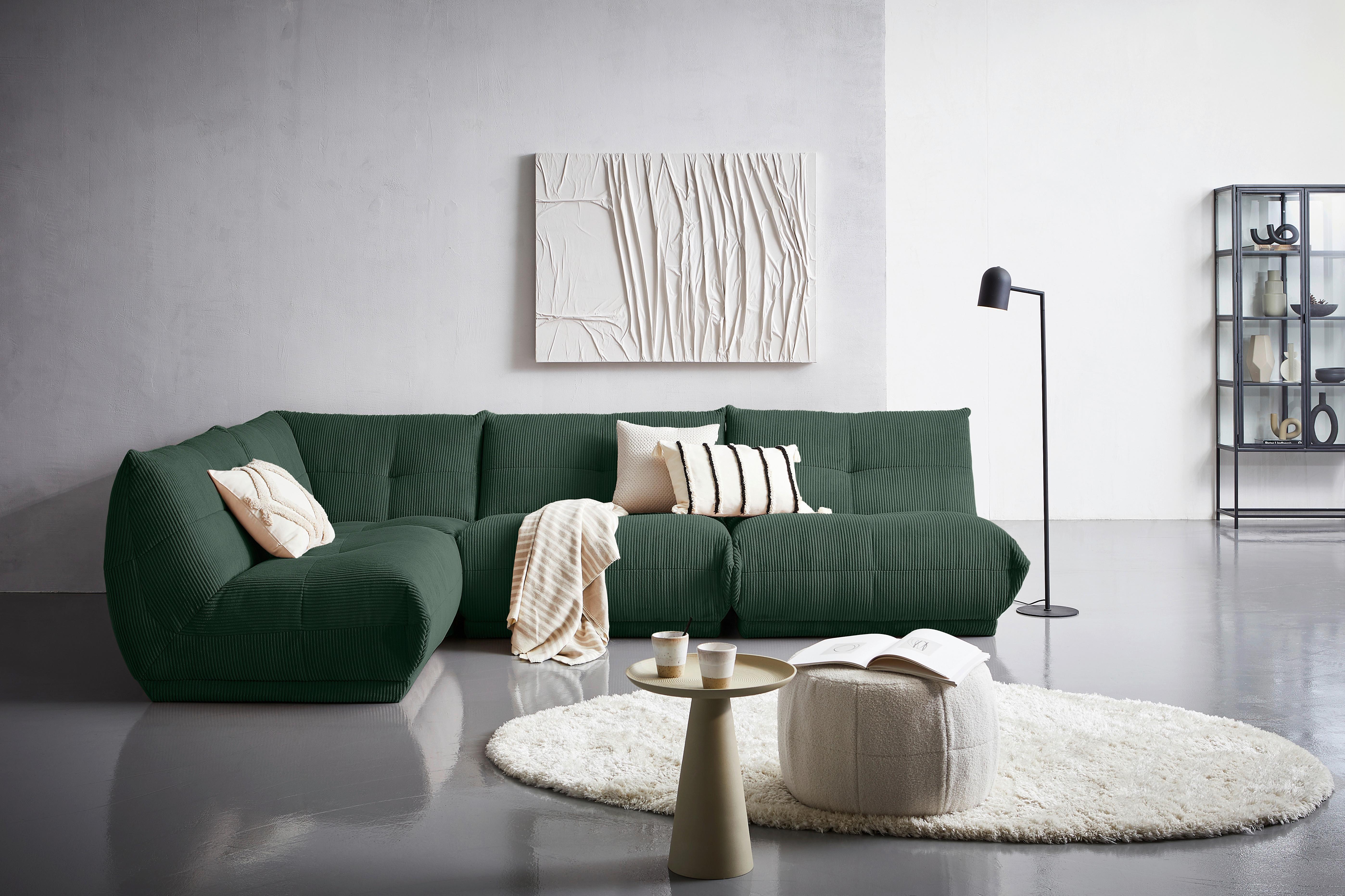 Modul Sofa Giselle 2er-sofa B: 105 Cm Cord Dunkelgrün - Dunkelgrün, Trend, Textil (105/80/112cm) - Livetastic