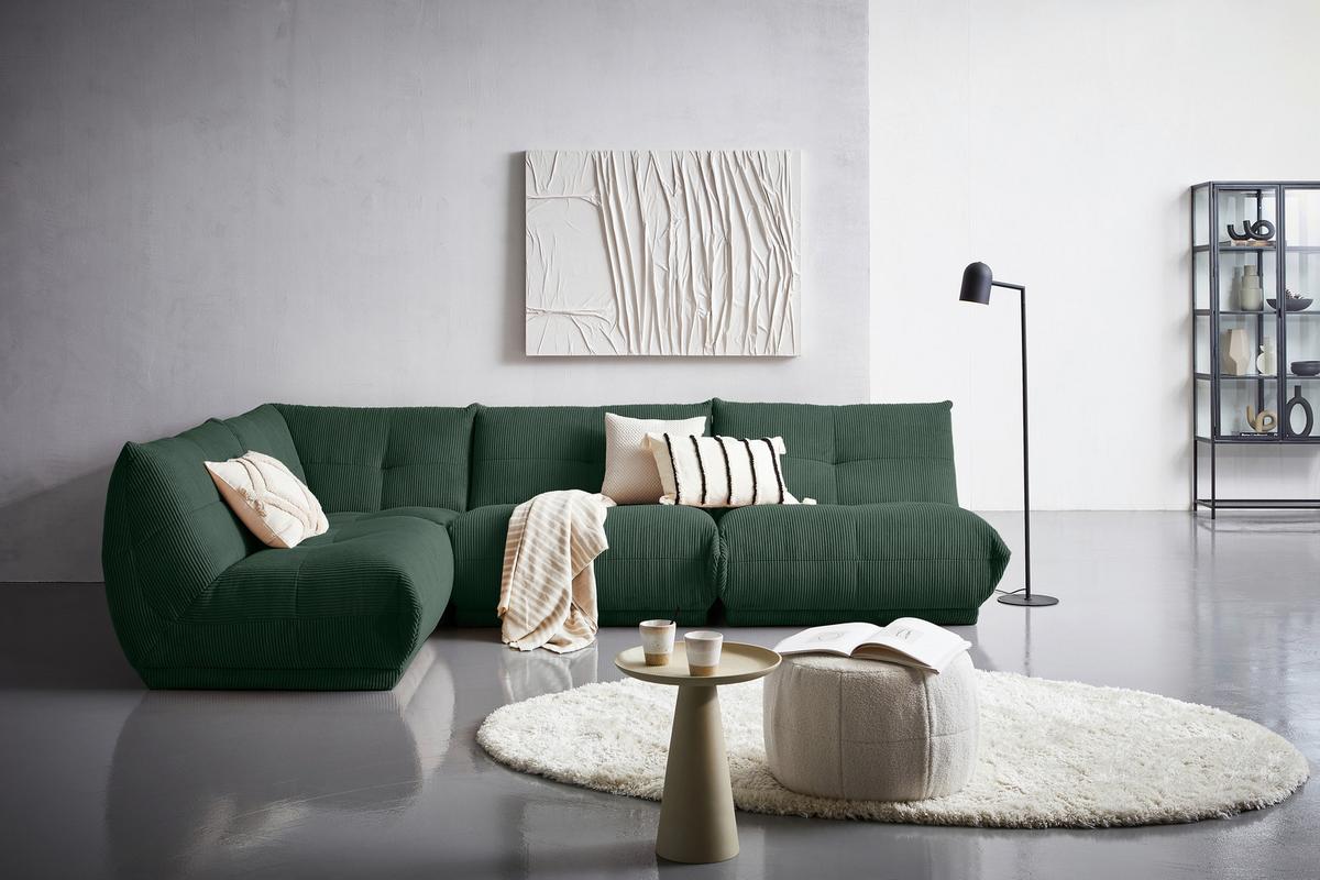 Modul Sofa Giselle Ottomane B: 105 Cm Cord Dunkelgrün - Dunkelgrün, Trend, Textil (105/80/185cm) - Livetastic