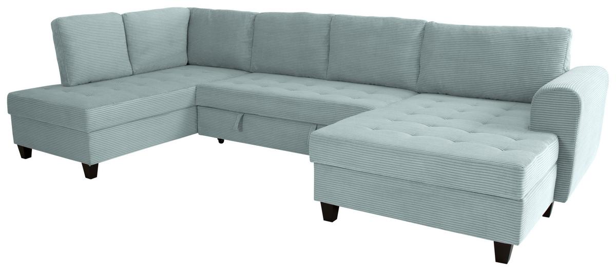 Wohnlandschaft Moritz Graugrün U-Form:178x324x155 Cm - Graugrün, Trend, Textil (178/324/155cm)