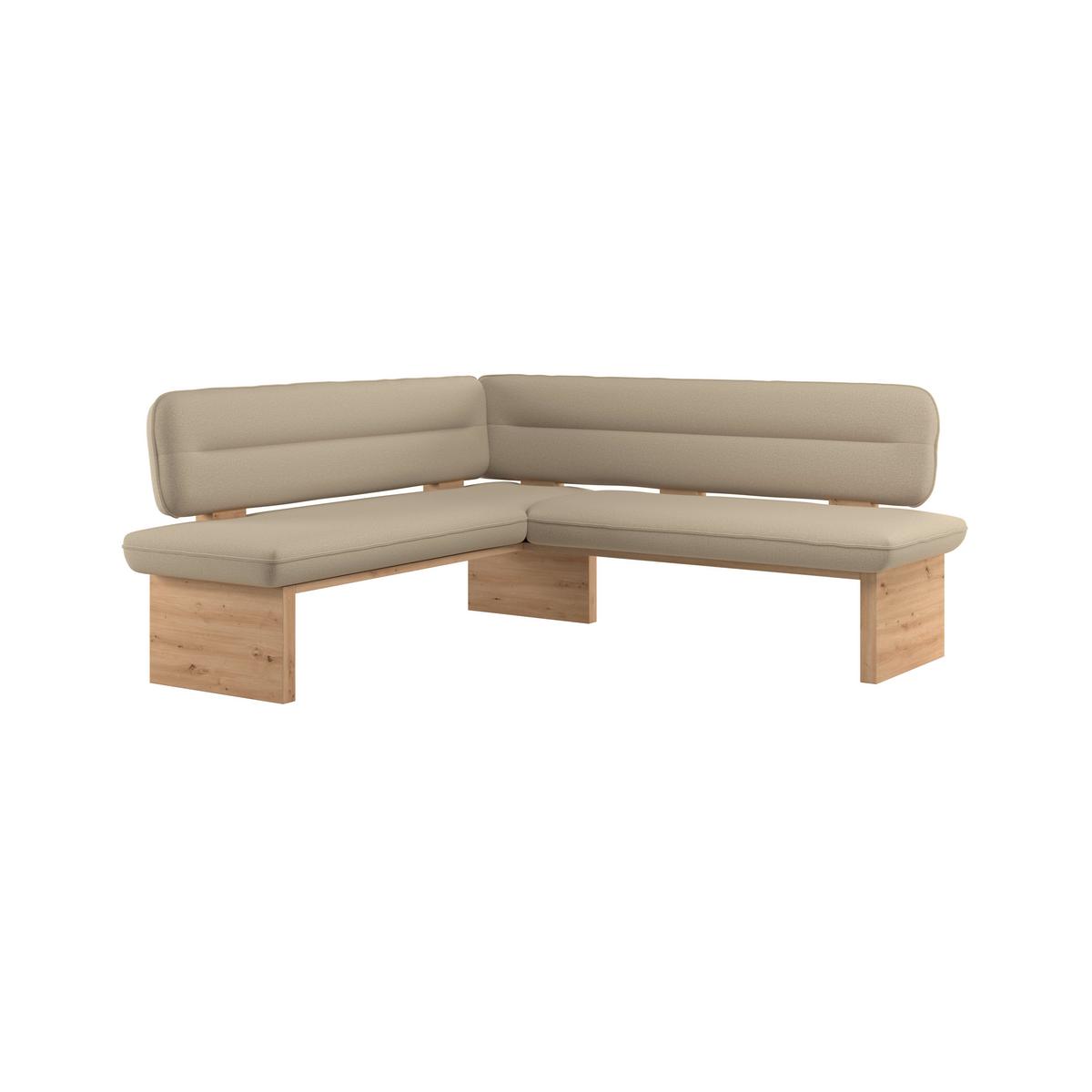 Eckbank Beluna Ii Webstoff Beige, B: 170cm - Eichefarben/Beige, KONVENTIONELL, Holz/Textil (170/232cm) - James Wood
