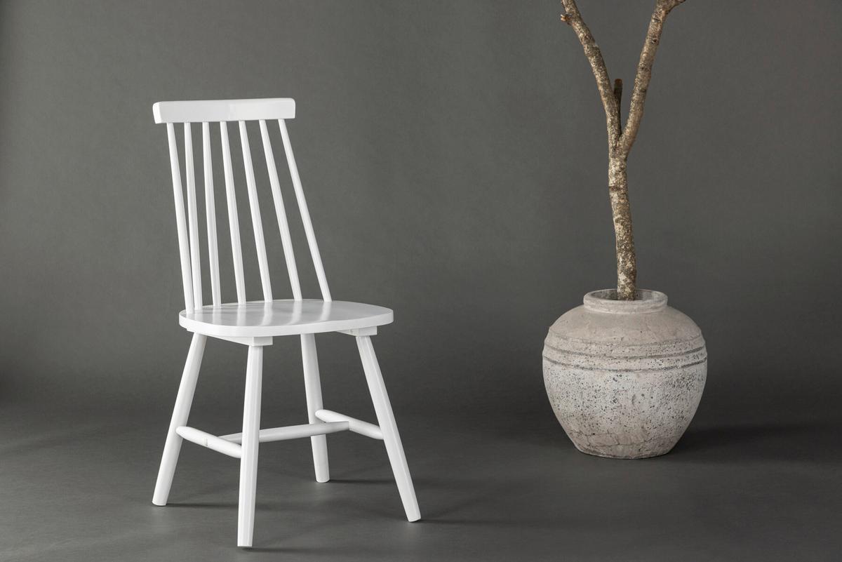 Stuhl Lönneberga Weiß B: 43 cm - Weiß, MODERN, Holz (43/88/50cm) - Livetastic