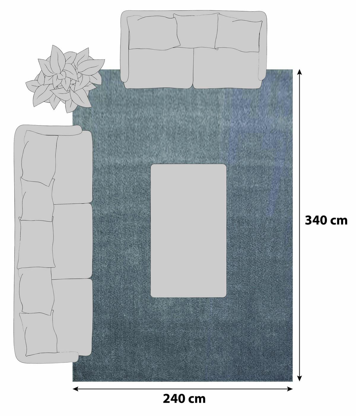 Hochflor Teppich Hellgrau Ata 240x340 Cm - Hellgrau, Design, Textil (240/340cm) - Novel