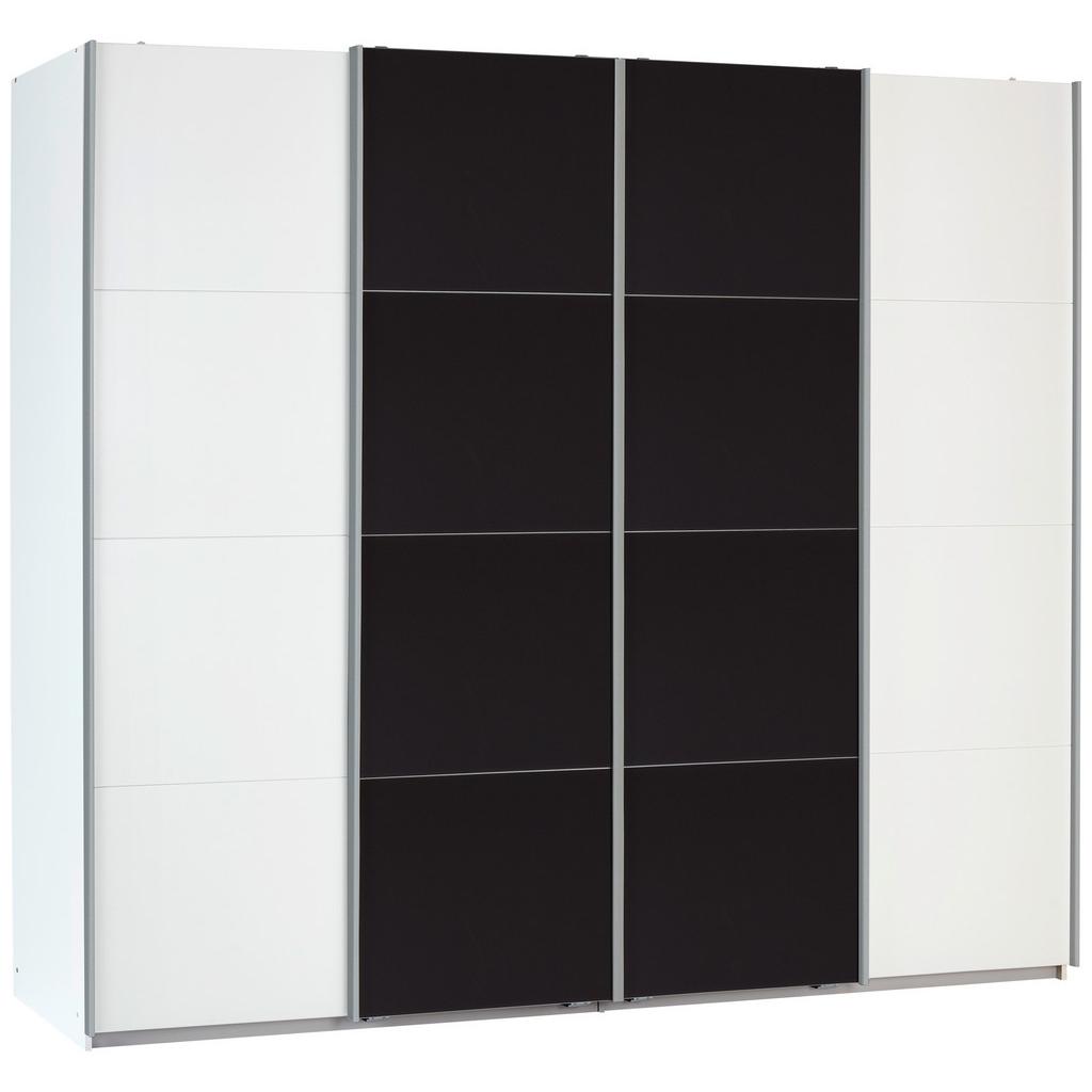 Schwebetürenschrank mit Glas 271cm Bensheim, Weiß/Basalt