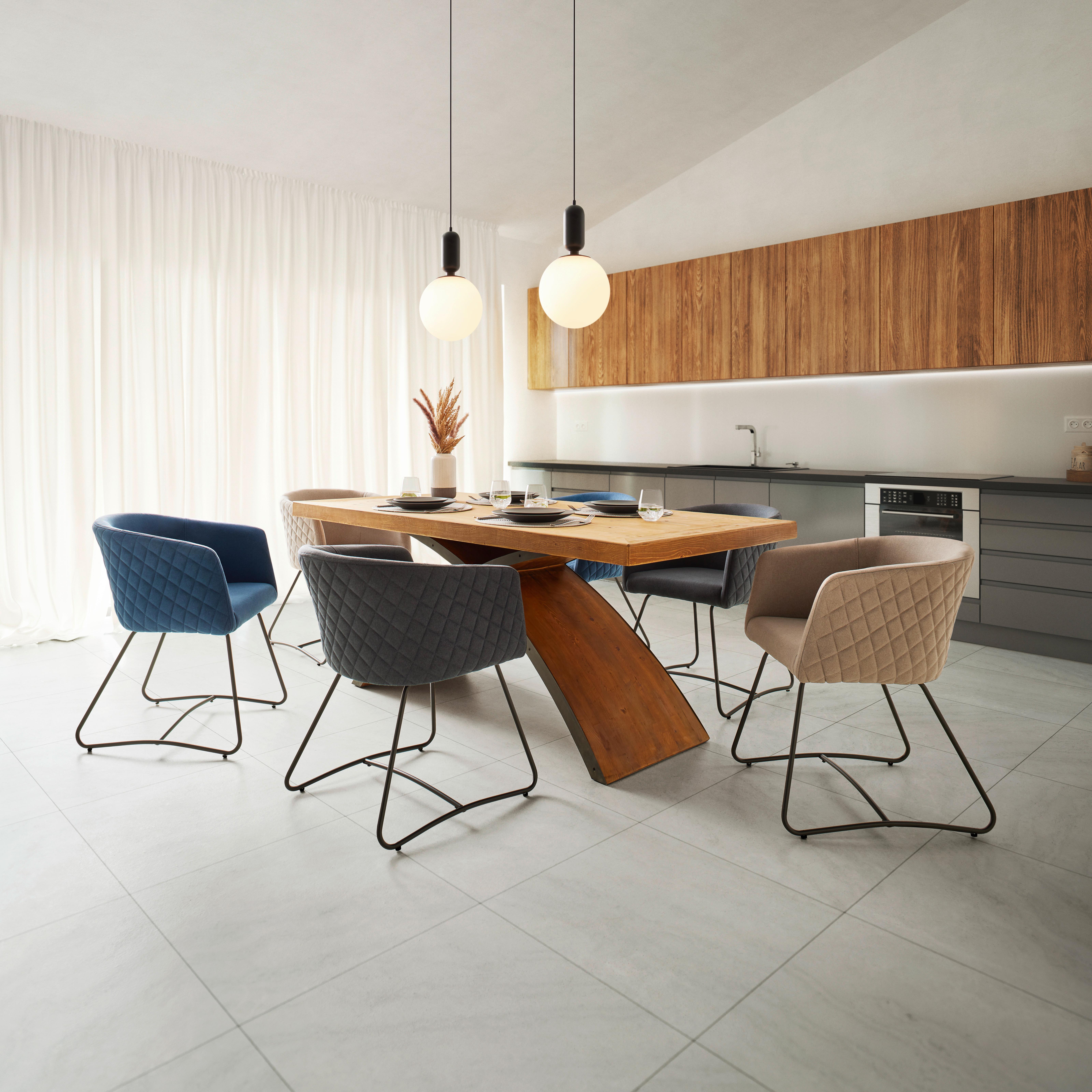 Jedálenský stôl masív LAURIEN 180x90 cm - farba borovice, Modern, kov/drevo (180/90/75cm) - Bessagi Home