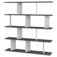 REGÁL JORIN - biela/antracitová, Design, kompozitné drevo (130/137/25cm) - Livetastic
